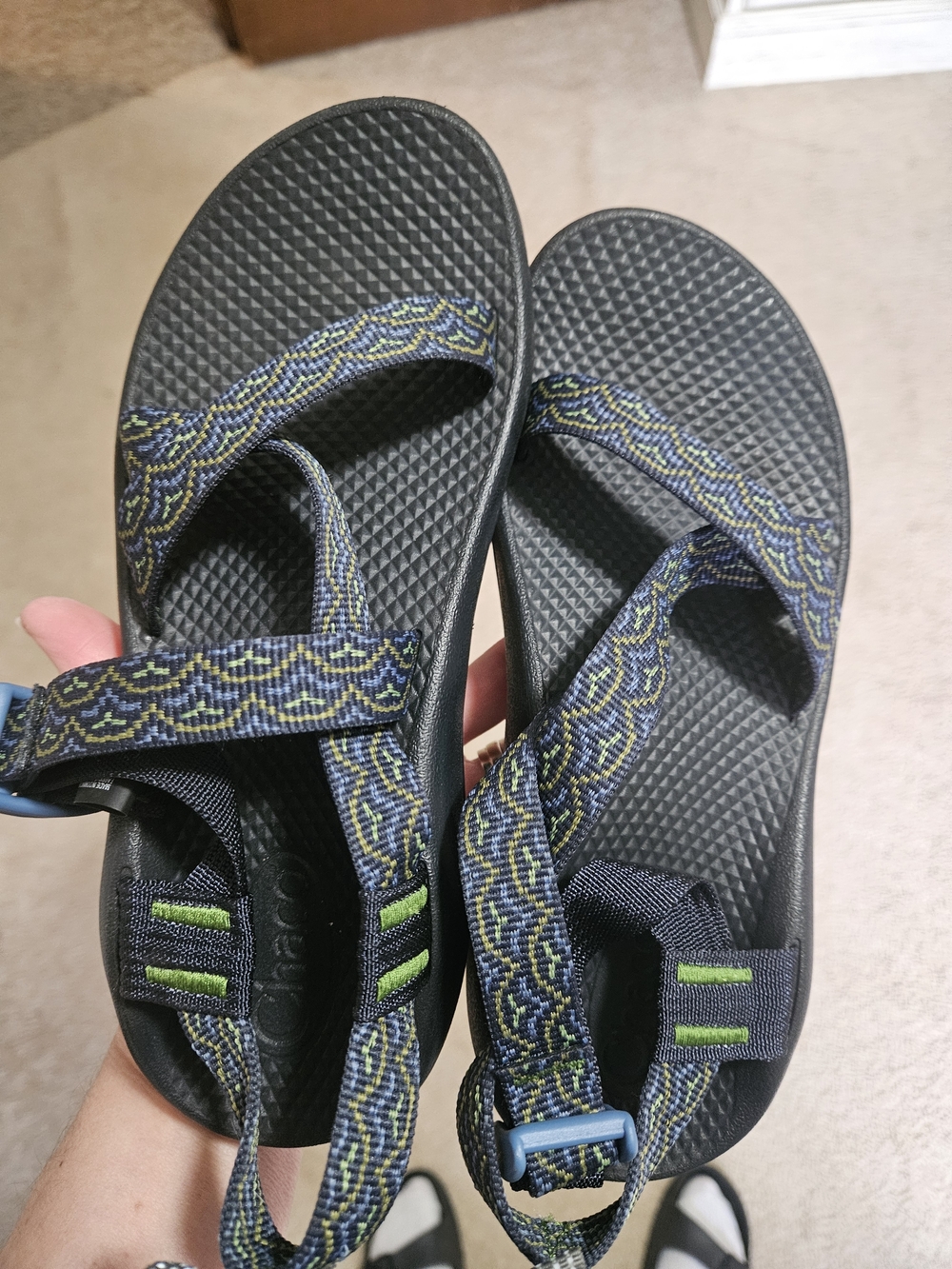 Chaco Kids Blue & Green Patterned Sandals